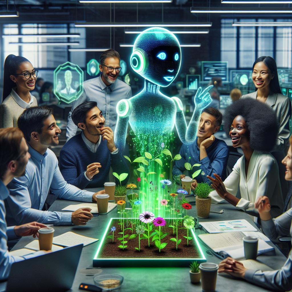 Chatbots de sostenibilidad que educan empleados sobre prácticas verdes.