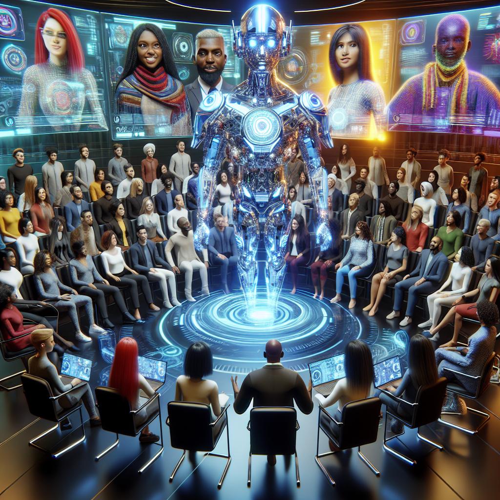 Konverentsisaal ja holograafiline robot — AI teadmiste jagamine ja meeskonna ühtne õppimine